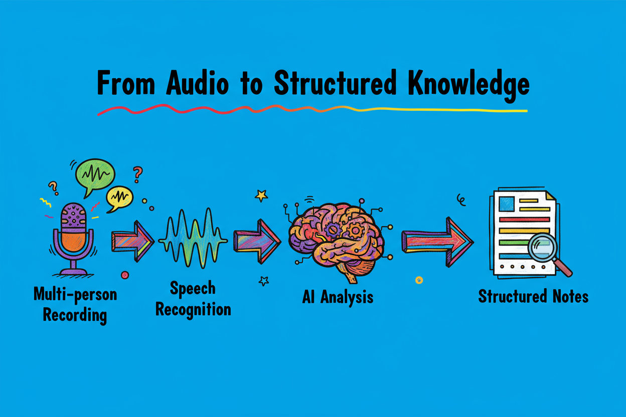 Summarize podcast & voice recording