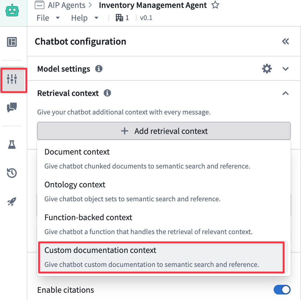 Add context to AIP Chatbot.