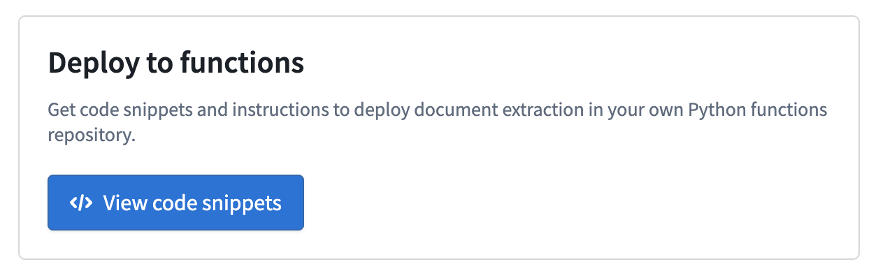 AIP Document Intelligence 应用中的 Deploy to functions 按钮。