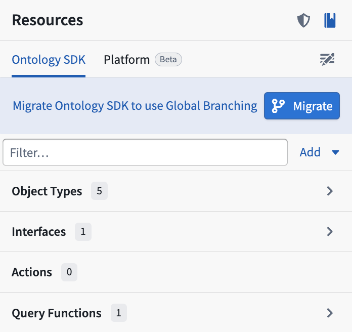 Resources 侧边面板,显示迁移到本地 SDK 的按钮