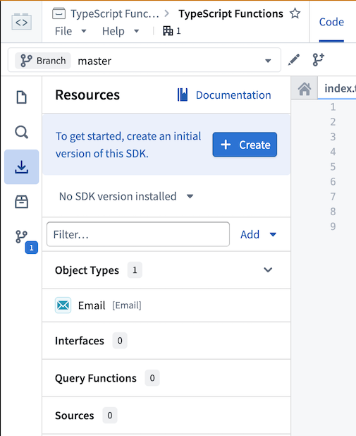 在 TypeScript 代码仓库中创建你的第一个 Ontology SDK 的提示。