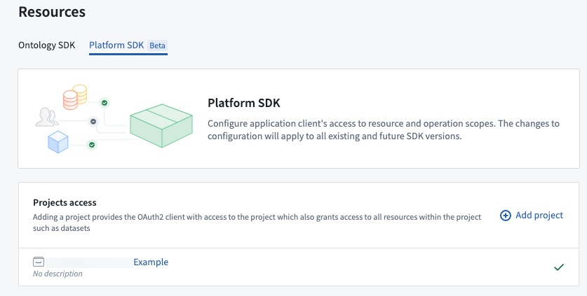 使用 Platform SDK 标签页为你的 AIP Chatbot 添加项目。